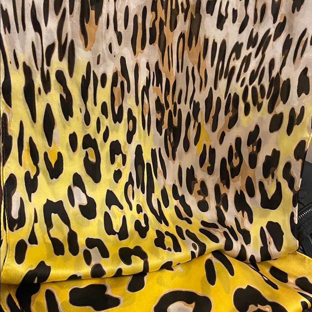 Vintage Echo Leopard Print silk scarf